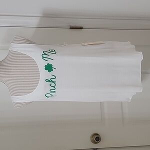 Sweet Claire, Size L, NEW with Tags White Tank Top "Pinch Me"